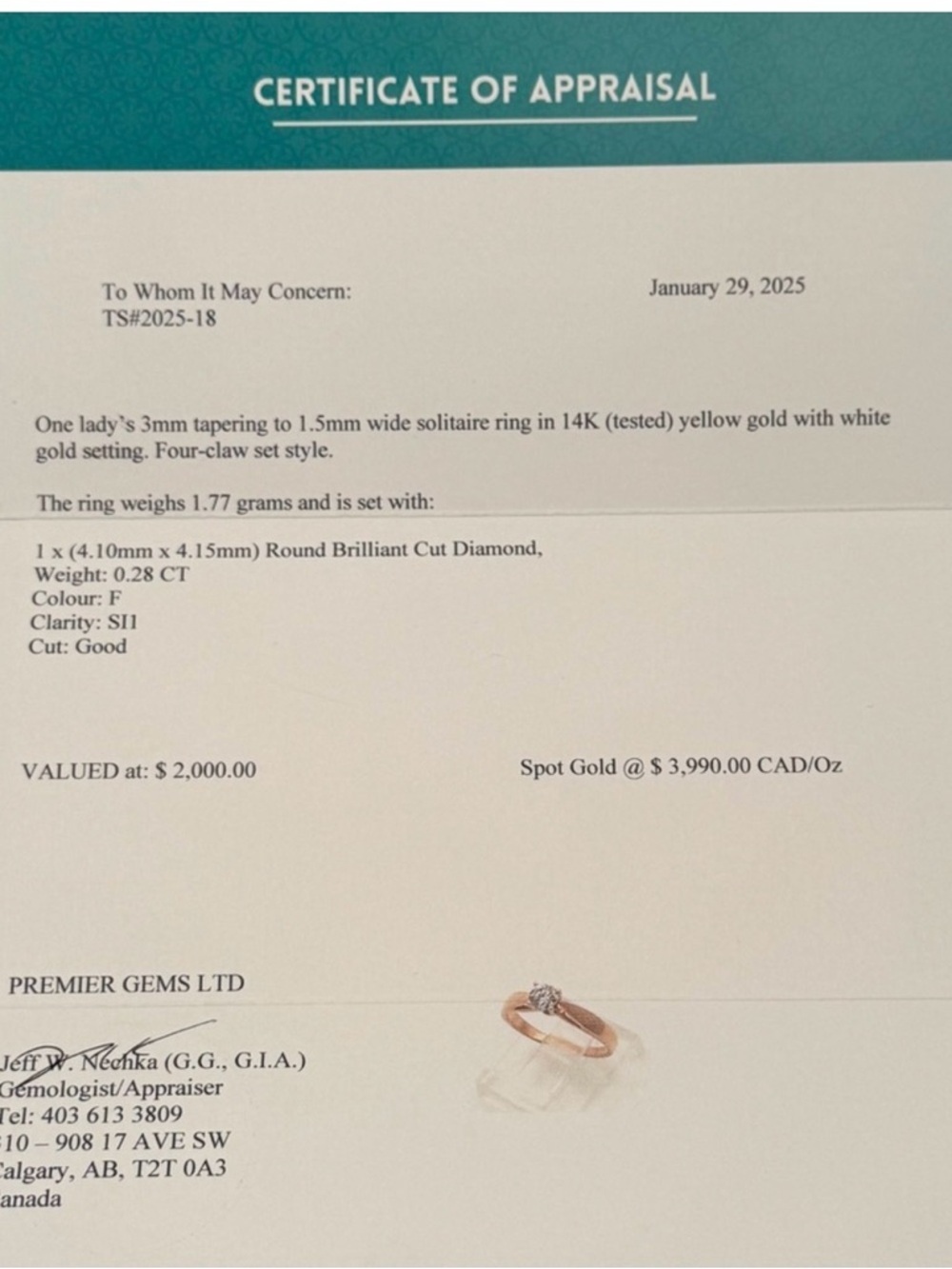🌟6XHP🌟Ladies 0.28 Real Diamond ring. Ring Size 5 weighing 1.77 grams - Picture 3 of 13